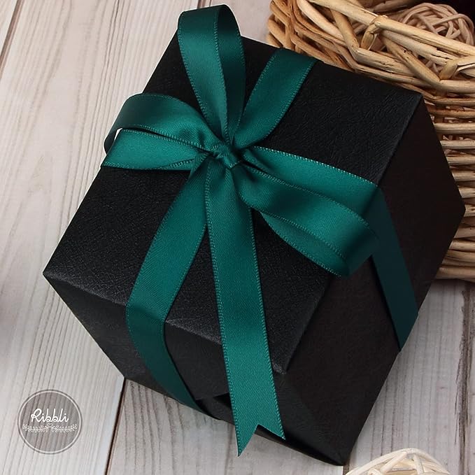 Ribbli Teal Double Faced Satin Ribbon,1/2 Inch x Continuous 25 Yards,Use for Craft Bows Bouquet, Gift Wrapping, Wedding Decoration, Floral Arrangement