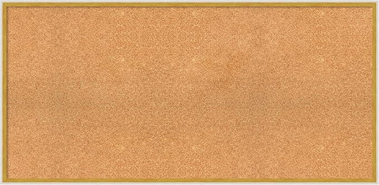 Amanti Art Natural Cork Board for Wall, 23x47 Vision Board with White Frame, Oversize Corkboard Office Decor for Home Organization, Modern Corkboard Pinboard to Display Items for Home Organization in