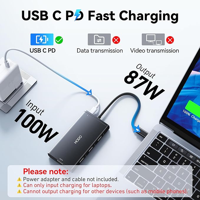 USB C Docking Station Dual Monitor Adapter for Dell HP, Laptop Docking Station 3 Monitors Quadruple Display USB C Hub Dongle to 4K HDMI+DisplayPort+VGA,3 USB2.0,100W PD, 8 in 1 Thunderbolt Dock