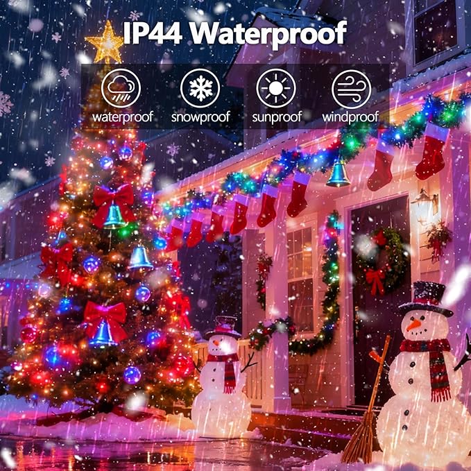 2025 New Voice Control 88ft 240LED Smart Christmas String Lights Outdoor/Indoor | String Lights with Remote, 12Modes, 7Voice Commands & Timers, Christmas Twinkle Light for Xmas Tree Decor (Multicolor)