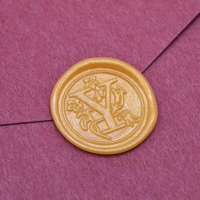 TELOSMA 100 Stars Shape Sealing Wax Beads - Big Wax Seal Beads in Glass Jar, Making Wax Seals for Wedding or Event Party Invitation, Thanks Card Envelope, Gift Wrapping - Glitter Yellow