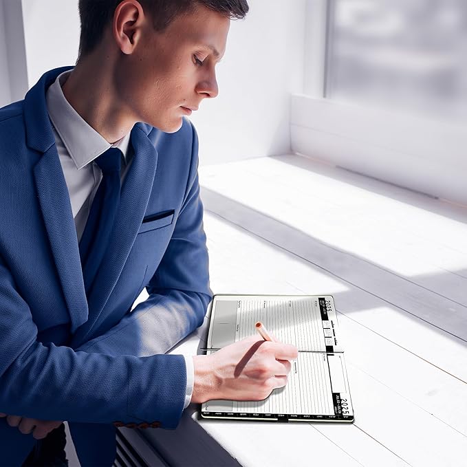 Ensight 2025-2026 HARDCOVER Leather Planner Weekly & Monthly - 6.5x8.5 Inches - Academic Planner Business Personal or Student - Pen Holder, Thick Paper, July 2025 - June 2026 (Green)