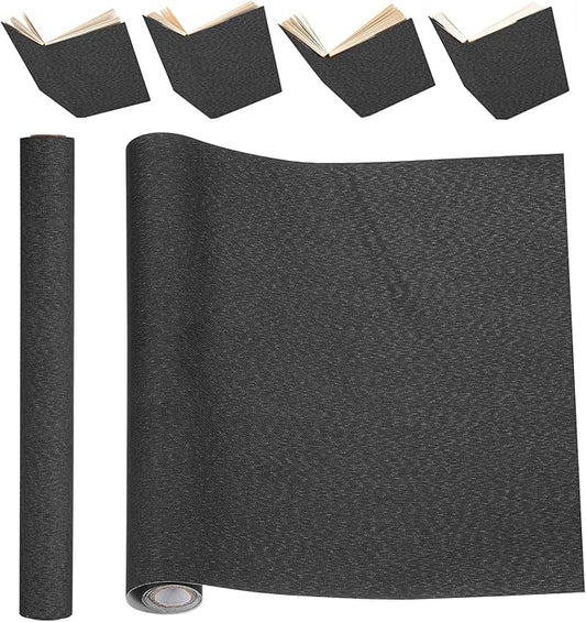 PATIKIL Book Binding Cloth, 51 x 11 Inches Book Cloth for Binding Repairing Fabric Surface Paper Backed Bookbinding Supplies, Black