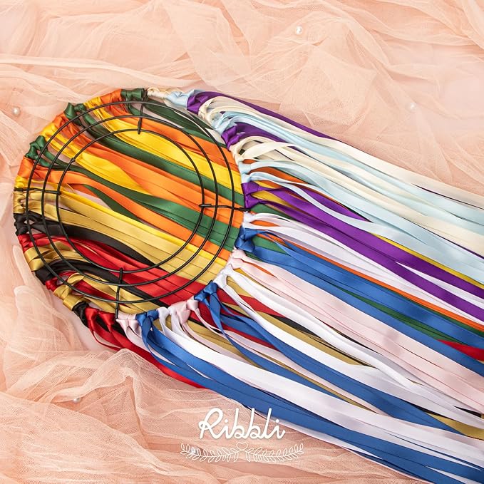 Ribbli Double Faced Ivory Satin Ribbon,3/8” x Continuous 25 Yards,Use for Bows Bouquet,Gift Wrapping,Floral Arrangement