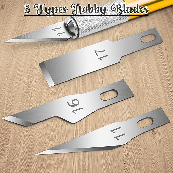 DIYSELF Exacto Knife, 2 Exacto Knives with 40 Spare Exacto Blades, Craft Knife, Hobby Knife, Precision Exacto Knife Set for Crafts, Arts, Modeling, Scrapbooking (#11#16#17)