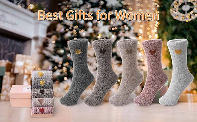5 Pairs Fuzzy Soft Cozy Comfortable Socks for Women, Casual Sleep Comfy Socks, Perfect Warm Winter Gifts for Women