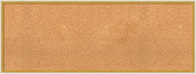 Amanti Art Natural Cork Board for Wall, 17x45 Vision Board with White Frame, Oversize Corkboard Office Decor for Home Organization, Modern Corkboard Pinboard to Display Items for Home Organization in