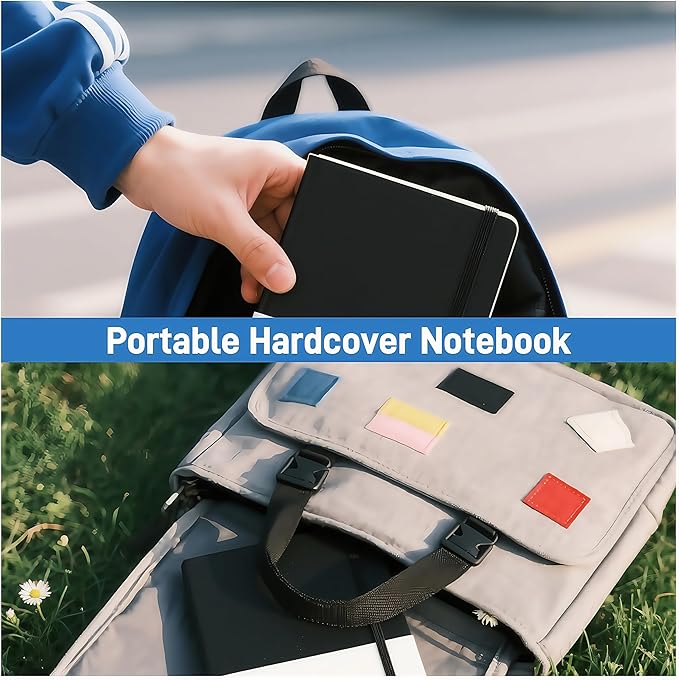 KaiRuiYing Lined Journal Notebooks, 3 Pack, 160Pages, Medium 5.5 x 8.6 inch, College Ruled, A5-100 GSM Thick PaperHardcover Notebooks, Journaling Notebooks for Work, Writing, School (Black)