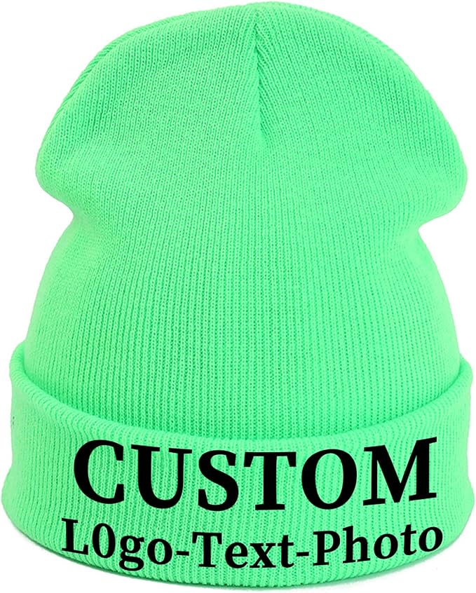 Custom Beanie for Men Women Bulk Custom Winter Hat Beanies with Logo Text Image Personalized Knit Hats Gifts for Business