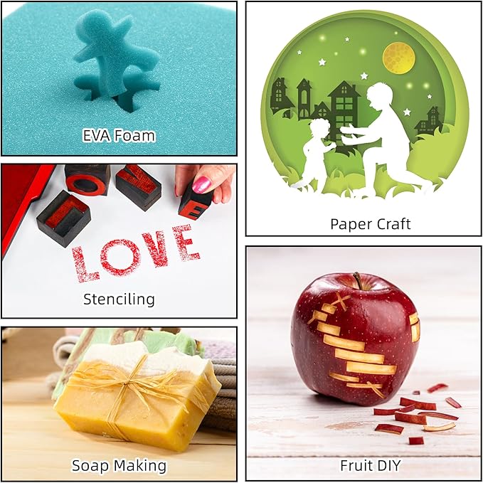 JTIEO Exacto Knife,Hobby Knife,74 Pack with 4 Upgrade Sharp Hobby Knives and 70 Spare Exacto Knife Blades for Art, Scrapbooking (Green)