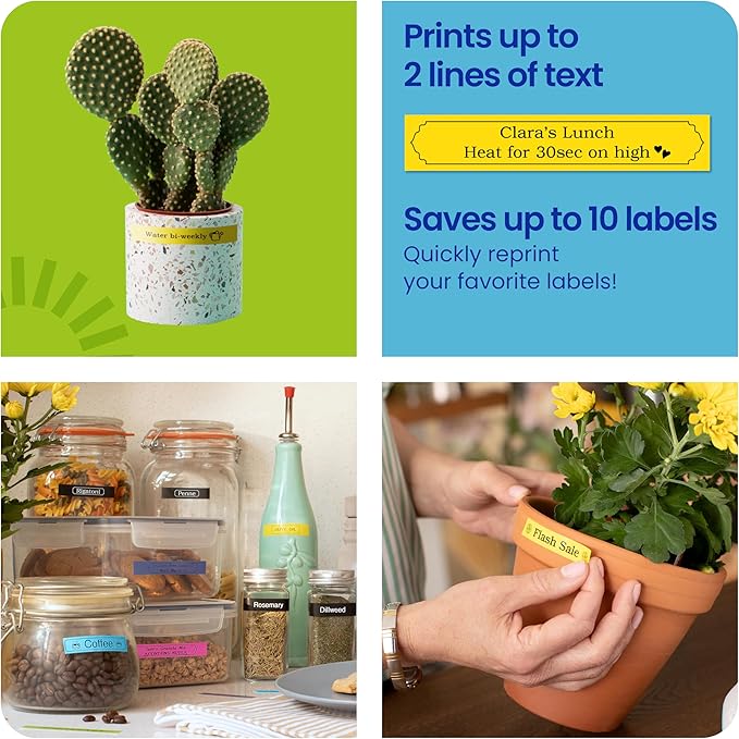 Brother P-Touch PT-N20 Personal Desktop Label Maker, Portable, Handheld and Prints, P-Touch Btag ~½” (12mm) Wide Color Personalized Label Tapes