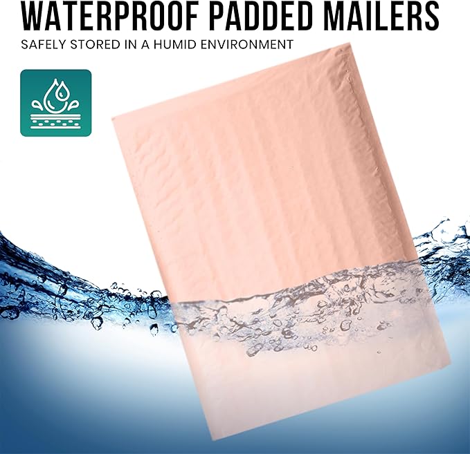 Levex - #0 6" x 10" [5 Pack] Light Pink Poly Bubble Mailers, Padded Envelope Mailers, Packing Envelope & Mailing Bags for Shipping