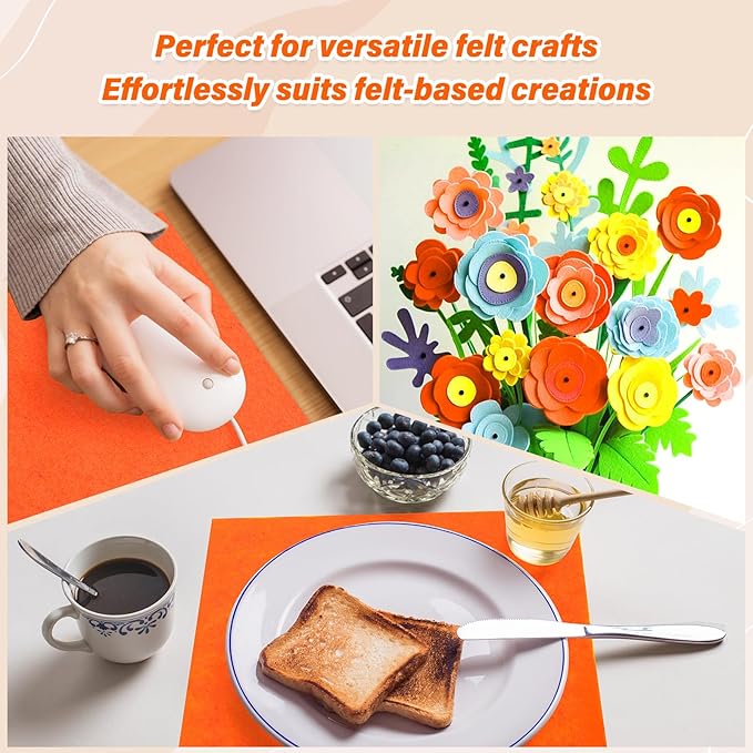 XSEINO 13 Rolls Orange Red Felt Fabric,8"x35"(20.5x90cm) 1.4mm Thick Soft Felt Fabric Sheet for Crafts,Orange Red Series Colors Soft Nonwoven Fabric,Fit for Decoration, Sewing, DIY Crafts