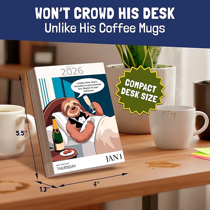 Dad Joke Desk Calendar 2026 - Funny Gifts for Dad, Page a Day Desk Calendar with 365 Daily Dad Jokes, White Elephant Gifts, Gifts for Men, Stocking Stuffers, Dad Christmas Gifts