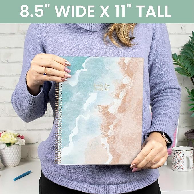 bloom daily planners 2025-2026 (8.5" x 11") Academic Year Day Planner (July 2025 - July 2026) - Weekly & Monthly Dated Agenda Organizer with Stickers & Tabs - Ocean Oasis