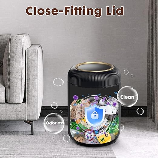 Procade Bathroom Trash Can Automatic Touchless,Motion Sensor Trash Bin,3 Gallon /11 L Smart Office Garbage can with Lid,Small Black Garbage Bin Wastebasket for Bedroom,Toilet, rv, Kitchen,Living Room