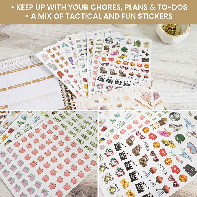 bloom daily planners Hand-Drawn Everyday Essentials Planner Stickers (535 Stickers) - Vintage Style Variety Pack for Decorating, Planning, Scrapbooking