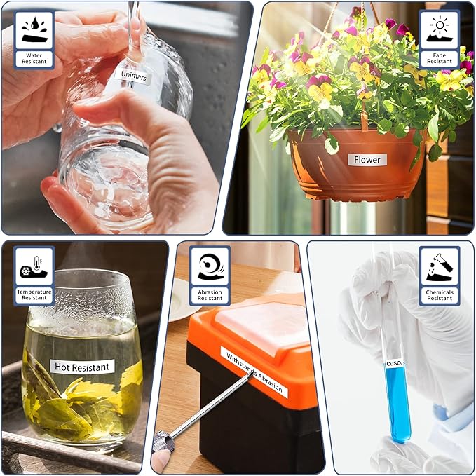 Unismar 100-Pack Compatible for Brother Black on White 12mm Label Tape Replacement for Ptouch PTD200 PTD202 PTD210 PTD600 PTD400 PTH100 PTH110 PT1280 Label Printer 26.2Ft(8m)