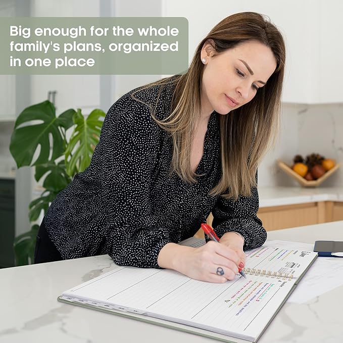 2026 Planner 8.5" x 11", Weekly and Monthly Calendar Planner Book, January 2026 - December 2026, Hardcover Spiral Planner with Monthly Tabs, Notes Pages, Perfect for Women & Men, A4 - Green