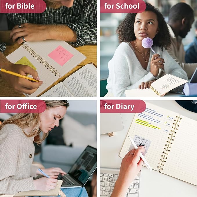 Spiral Notebook, Pink Notebook-6.1x8.2 Inch College Ruled Journal with Inner Pockets and 160 Pages, PU Leather Cover Business Journal, Twin-Wire Binding Notebook Perfect for Office & Home