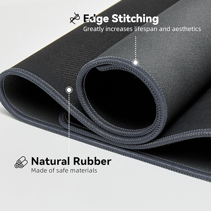 Waterproof Large Gaming Mouse Pad with Durable Stitched Edges, Non-Slip Rubber Base, Smooth Surface Mouse Mat Desk Pad for Home Office Gaming, 27.5"x11.8"x0.08", Dark Gray