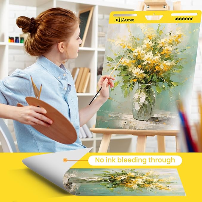 (6 Pads) Sticky Easel Pad 25 in x 30 in Post, Large Self Stick Flip Chart Premium Paper for Teachers, Mount to Most Surfaces and Bleedproof, Super Sticking Power