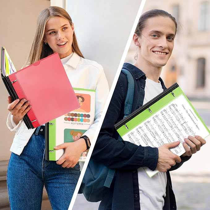 WOT I 4-Pack Telescoping 3 Ring Binder 1 Inch, Expandable Flexible Binder - Patented Design for Easy Portability, Holds 225 Sheets, 4 Bright Colors, Perfect for School, Office&Home Organization