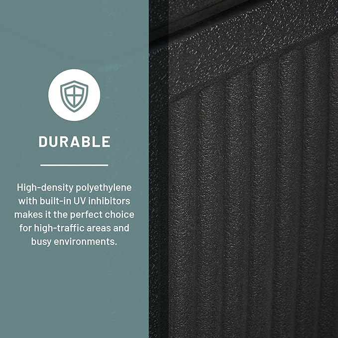 Safco Canmeleon Trash Can, 38 Gallons, Indoor and Outdoor Use, Durable & Weather-Resistant Commercial Garbage Can, Black