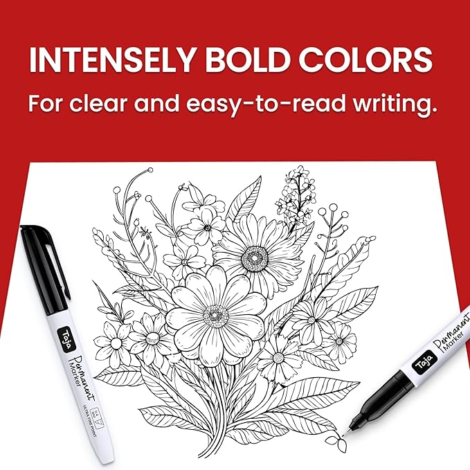 Permanent Markers Ultra Fine Tip, 96 Pack Black Quick-Drying and Fade-Resistant Permanent Markers Bulk Set for Writing and Drawing on Wood, Plastic, Metal, Glass, Ideal for Office School Supplies