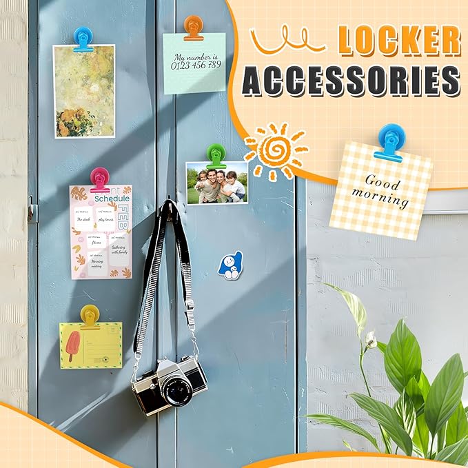 12pack Fridge Magnets Refrigerator Magnets Magnetic Clips Heavy Duty Detailed List Display Paper Fasteners on Home& Office & Teacher Must Haves Classroom Organization (Multicolored, 12)