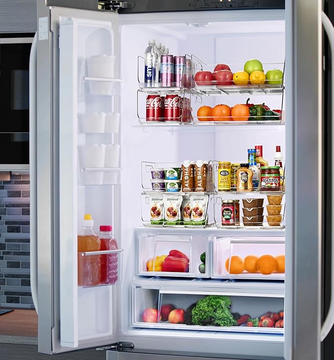 Sorbus Stackable Storage Bins Open Front - Clear Stackable Storage Bins - Pantry Bins for Storage and Organization - Acrylic Stackable Bins for Kitchen - Clear Pantry Organizer Bins (Small 2 Pack)