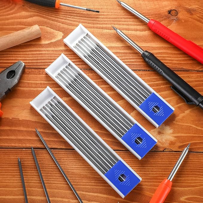 Zhehao 120 Pieces 2.8 mm Carpenter Pencils Refills HB Refill for Construction Pencils Refills Mechanical for Writing Drawing Drafting Woodworking Construction(Black)