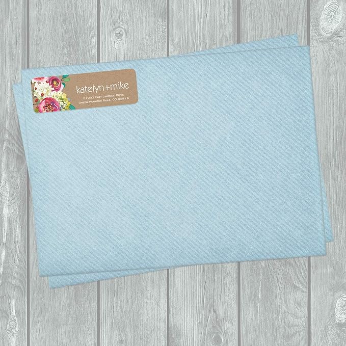 Kraft Faux Look Floral Rolled Address Labels/Roll of 500 Personalized Address Labels/Designer Return Address Stickers in Elegant Plastic Dispenser