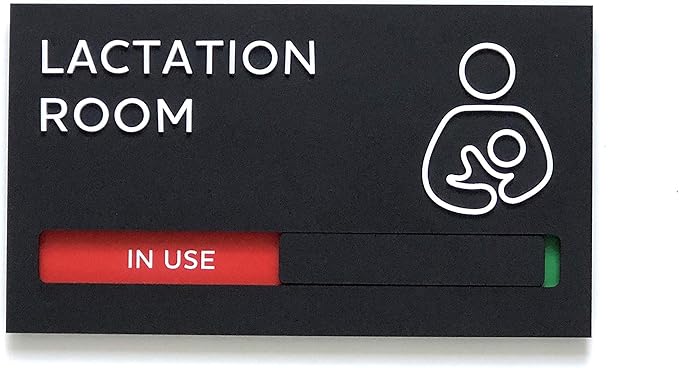 Kubik Letters Premium Lactation Room Sign with Slider for Dual Messages Room Status (AVAILABLE or IN USE)