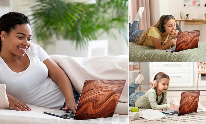 TWOLSKOO Compatible with MacBook Pro 13 inch Case 2023-2016 A2338 M2/M1 A2251 A2289 A2159 A1989 A1706, Plastic Hard Shell Cover & Keyboard Skin & Screen Protector, Wood Grain