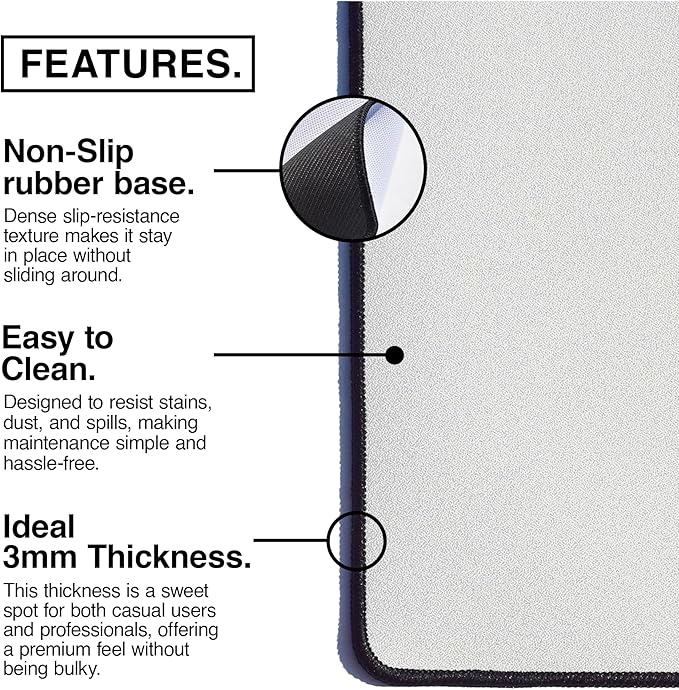 MPCO. Dark Fantasy Large Gaming Desk Pad - 36" x 17" Duraglyde Fabric Thunder’s Wrath Keep Desk Mats - Non-Slip, Washable, Smooth Glide for Precision Gaming & Work