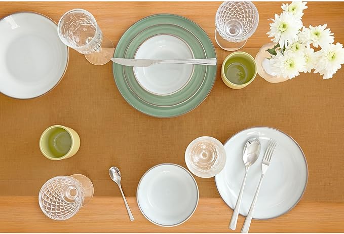 Solino Home Linen Table Runner 90 Inches Long - 100% Pure Linen Caramel Dining Table Runner 14 x 90 Inch for Fall, Autumn, Thanksgiving - Fete