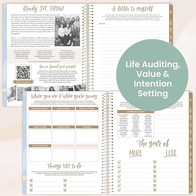 bloom daily planners 2025-2026 (8.5" x 11") Academic Year Day Planner (July 2025 - July 2026) - Weekly & Monthly Dated Agenda Organizer with Stickers & Tabs - Iridescent Opal