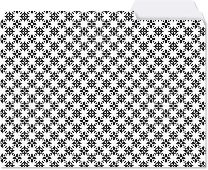 Current Elegant Black File Folders Value Pack - Bulk Set of 24, 6 Pretty Decorative Designs, 1/3 Cut Tabs, Heavy-Duty Paper Stock, Office Supplies for Home & Work, 9-½” x 11-¾” Letter Size