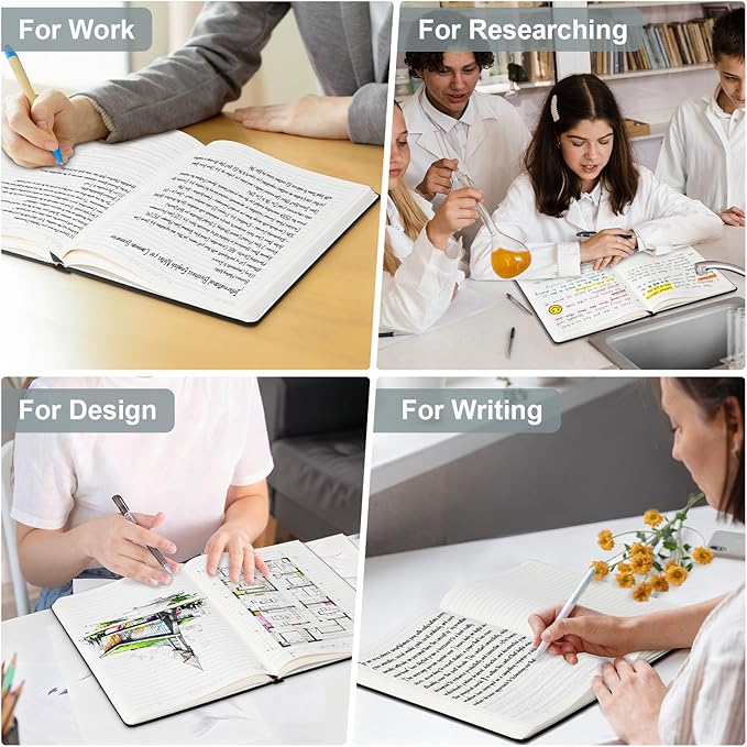 COMIX B5 Lined Journal Notebooks, 240 Pages, 6.9 x 9.8 Inches, Black, Hardcover Journaling Notebooks for Men & Women- Fits for Office, Business, School, Notes Taking & Writing