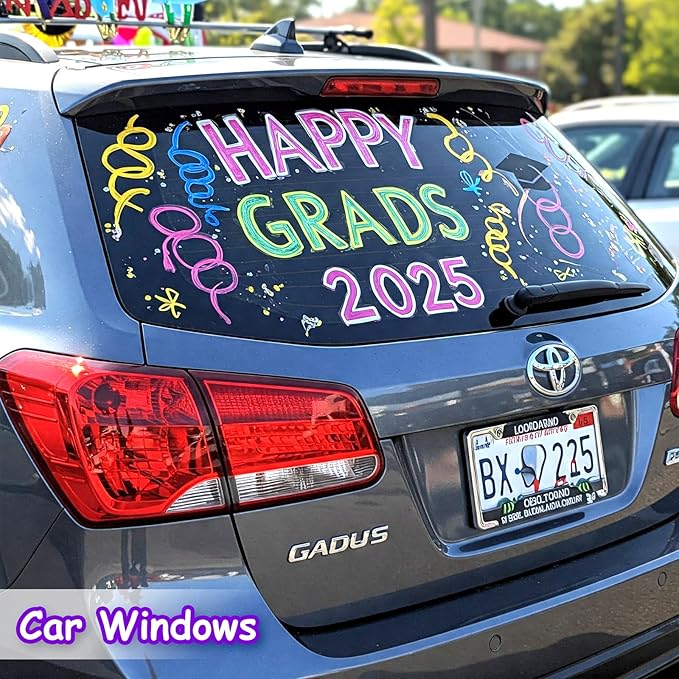 White Liquid Chalk Markers Set (8 Pack), 6mm Reversible Thick & Chisel Tip, Wet Erase Paint Pens for Non Porous Blackboard Chalkboard, Car Glass Windows, School Business Supplies