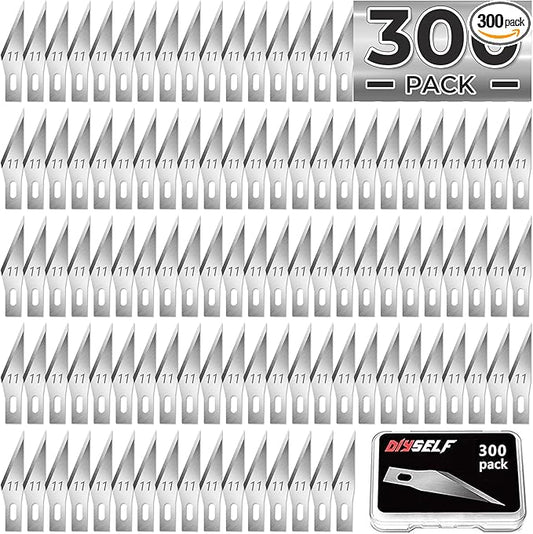 DIYSELF 300 PCS Exacto Knife Blades 11, High Carbon Steel Exacto Blades, Craft Knife Blade, #11 Exacto Knife Refill Blade with Storage Case for Scrapbooking, Stencil