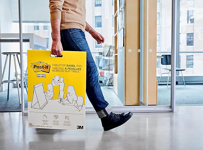 Post-it Super Sticky Portable Tabletop Easel Pad, Great for Virtual Teachers and Students, 20x23 Inches, 20 Sheets,Pad, 2 Pads (563 VAD 2PK)