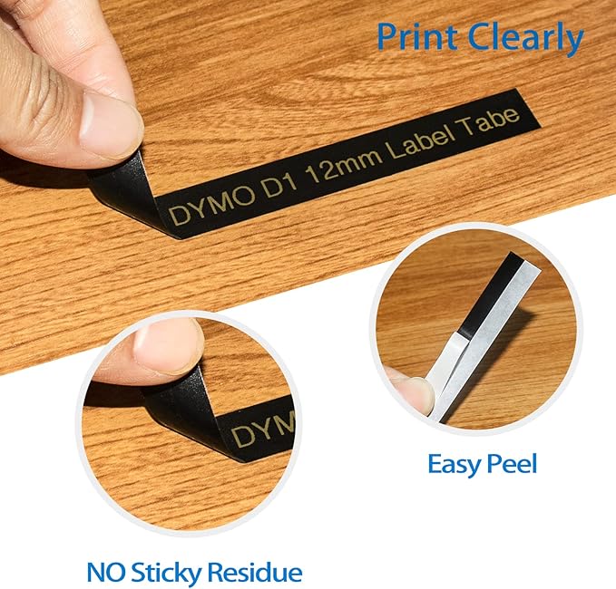 BOYEEZON 3Pack Compatible for DYMO D1 12mm Label Tape 45022 45023 Black on Silver Gold 45024 Gold on Black Multicolor Tape Use for DYMO LabelManager 100 120P 150 160 200 210D, 1/2"(12mm) x 23'(Feet)