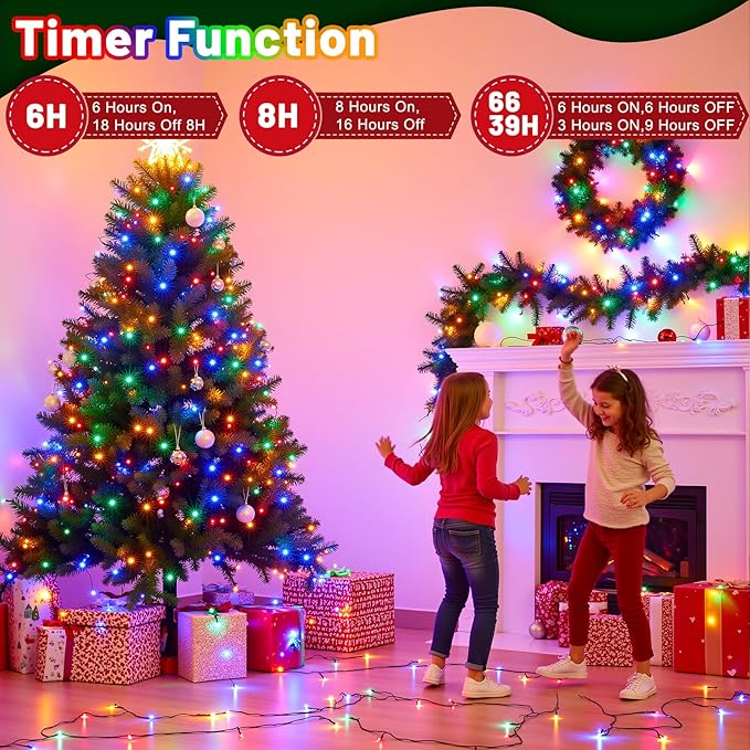 100FT 300 LED Color Changing Christmas Lights, Warm White & Multicolor Christmas Tree Lights with Remote, Waterproof Connectable String Light Outdoor Indoor for Party Garden Xmas Tree Decorations