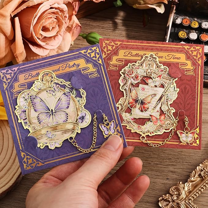 Metal Butterfly Bookmarks for Women - 4 Pieces Unique Cute Page Holder Book Marks for Teachers Students Teen Girl Gifts Book Reading Lovers Writers, Book Markers for School Office Home Supplies (4pcs)