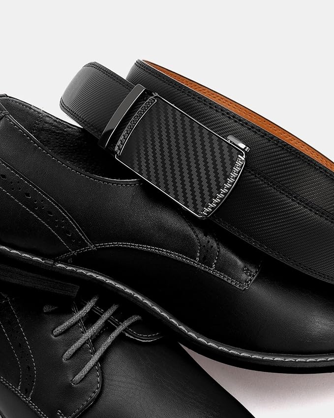 CHAOREN Mens Belt Leather Ratchet Belt - Customizable Fit, Effortless Style (35mm)