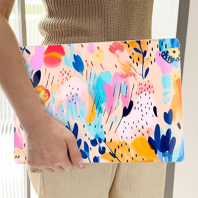 TWOLSKOO Compatible with MacBook Pro 13 inch Case 2023-2016 A2338 M2/M1 A2251 A2289 A2159 A1989 A1706, Plastic Hard Shell Cover & Keyboard Skin & Screen Protector, Bright Abstract Florals