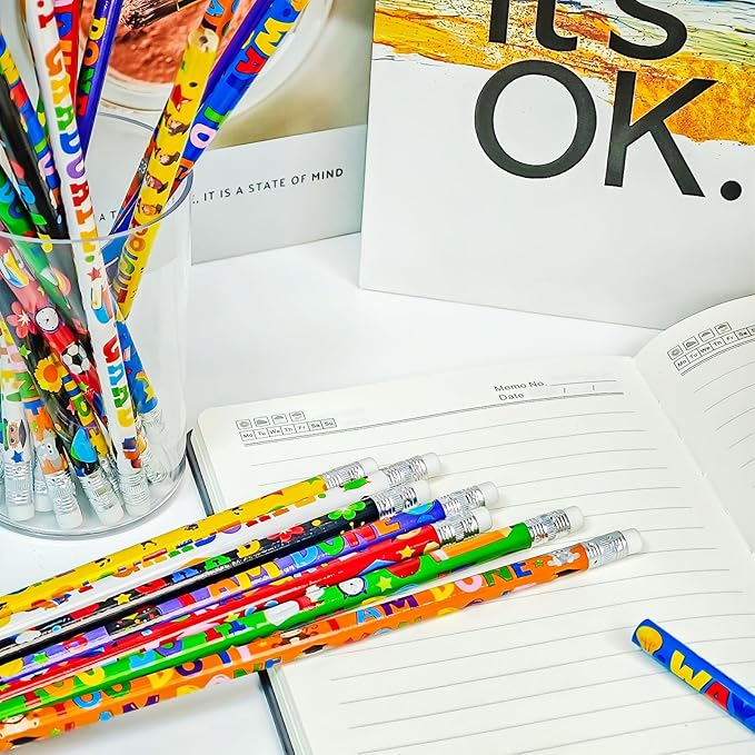Cinrobiye 100 PCS End of the School Year Gifts for Students Graduation Pencils Pre K Preschool Kindergarten Wood Pencils Bulk Giveaways Prizes Gifts Supplies for Graduation Party