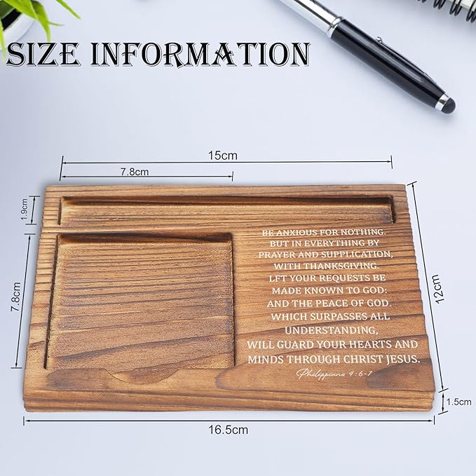 Be Anxious for Nothing Sticky Note Holder, Christian Desk Organizer for Religious Social Worker Therapist Counselor Educators Gift for Office Self-Stick Note Pad Holders EDP109